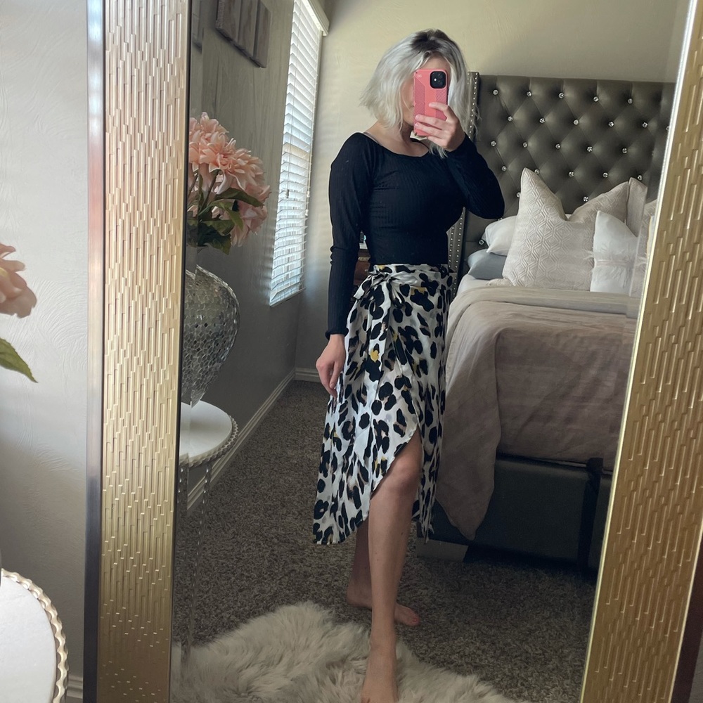 Shein Animal print wrap skirt